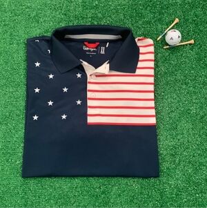 Walter Hagen USA Stars & Stripes Red White & Blue Golf Polo Shirt - XXL